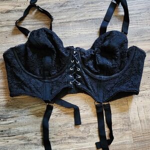 Torrid Black Lace Longline Underwire Bralette